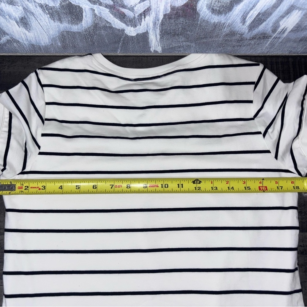 Lulus Cafe Society black and cream striped t-shirt dress SZ XXS - Picture 8 of 9